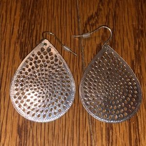 silver boho drop earrings